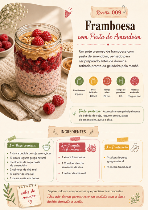 Framboesa com Pasta de Amendoim